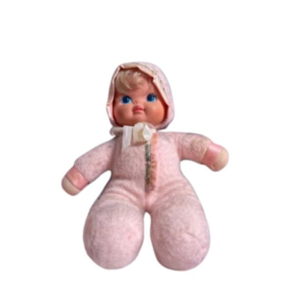 VTG 1983 Mattel PINK Snuggle Baby Soft Body Vinyl Face Doll 12 Washable - Picture 3 of 9